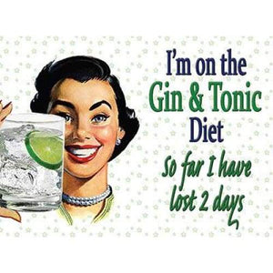 Metal Sign Small - Gin & Tonic Diet Sanity by Original Metal Company