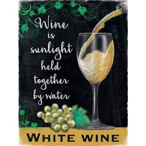 Metal Sign Small - Wine is Sunlight by Original Metal Sign Company