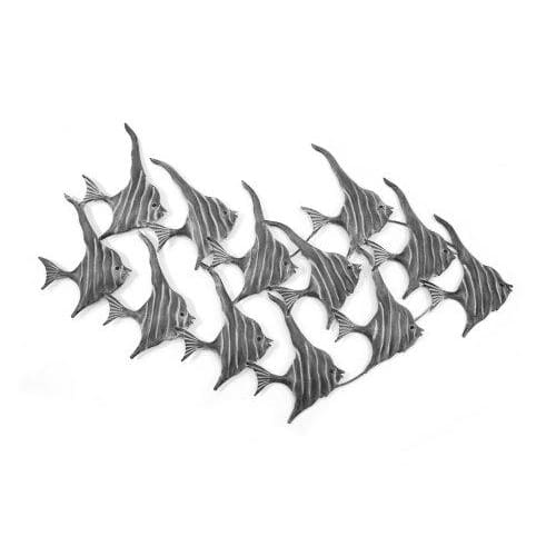 Metal Wall Art - Shoal Angel Fish Grey (Large) Please contact store for on-line order to find out shipping cost