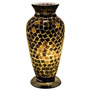 Mosaic Glass Vase Lamp - Black