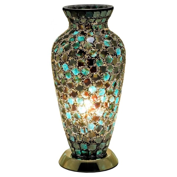 Mosaic Glass Vase Lamp - Green