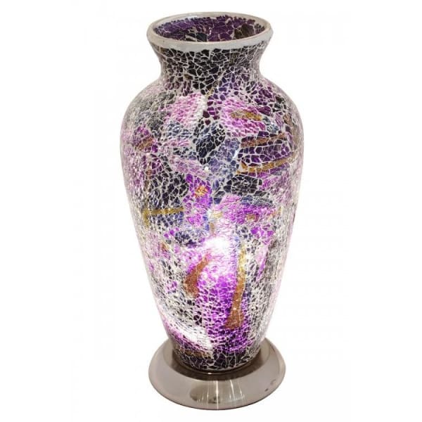 Mosaic Glass Vase Lamp - Purple