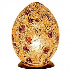 Mosaic Gold & Amber Glass Egg Lamp