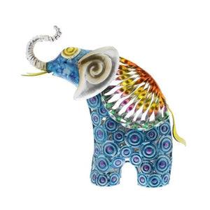 Rainbow Metal Elephant - Hand Crafted & Painted