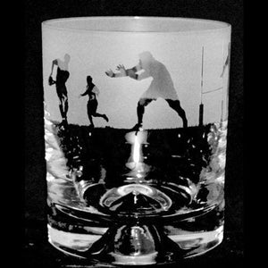 Rugby Design Whisky Tumbler Glass mop
