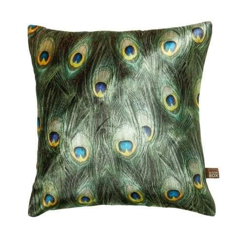 ScatterBox Azure Peacock Design Green/Blue Cushion 