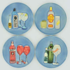 Set of 4 Ceramic Gin and Tonic Coasters