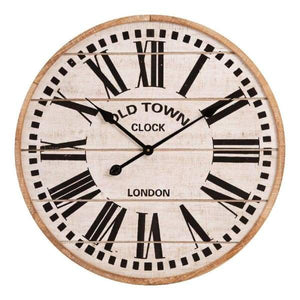 Shabby Chic White Wall Clock With Roman Numerals - 60cm