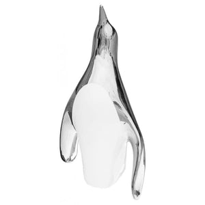 Silver And White Ceramic Penguin - Small