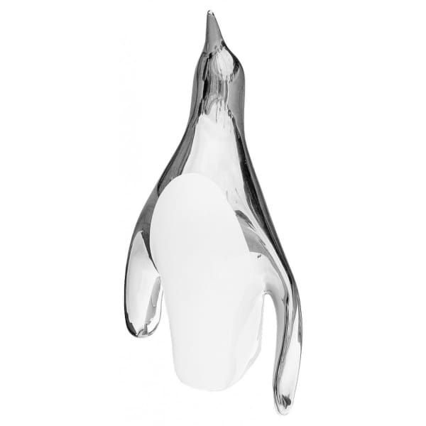 Silver And White Ceramic Penguin - Small