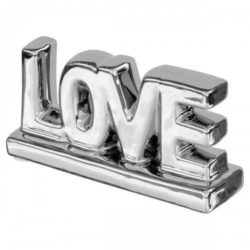 Silver Ceramic Little Love Letter Sculpture - Home - Ornaments