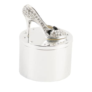 Silver Trinket Box - Crystal High Heel