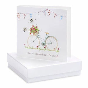 Special Friend Silver Earrings On Designer Card by Crumble and Core