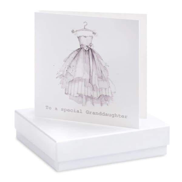 Special Grandaughter Silver Earrings on Designer Card by Crumble and Core