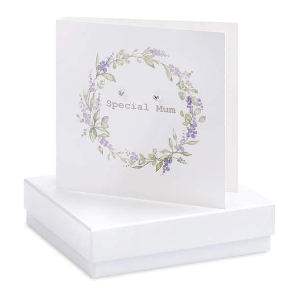 Special Mum Silver Earrings on Designer Card by Crumble and Core