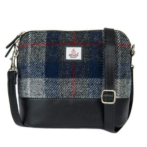 Square Shoulder Bag - Blue Check Harris Tweed