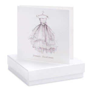 Sweet Sixteen Birthday Silver Earring Designer Card by Crumble and Core