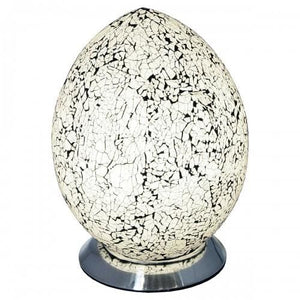 White Mosaic Glass Egg Lamp