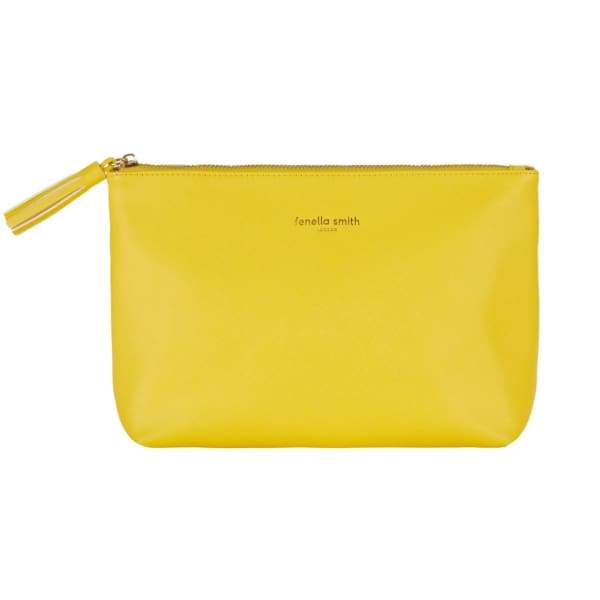 Yellow Vegan Leather Wash Bag